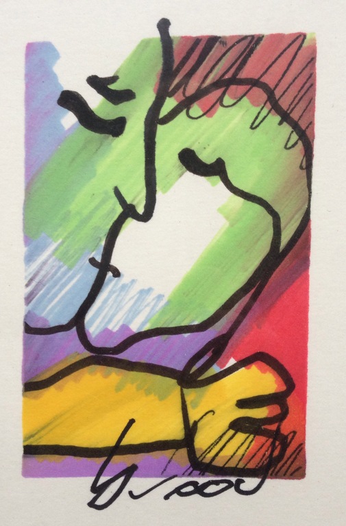 HERMAN BROOD, originele tekening 'Kiss' kopen? Bied vanaf 1!