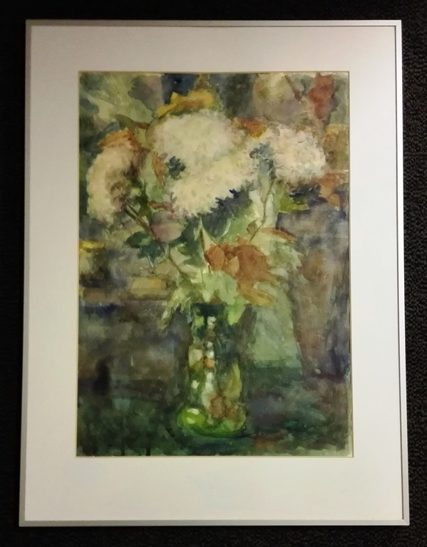 Cor Heeck, Aquarel, Herfstbloemen verkocht voor € 65!