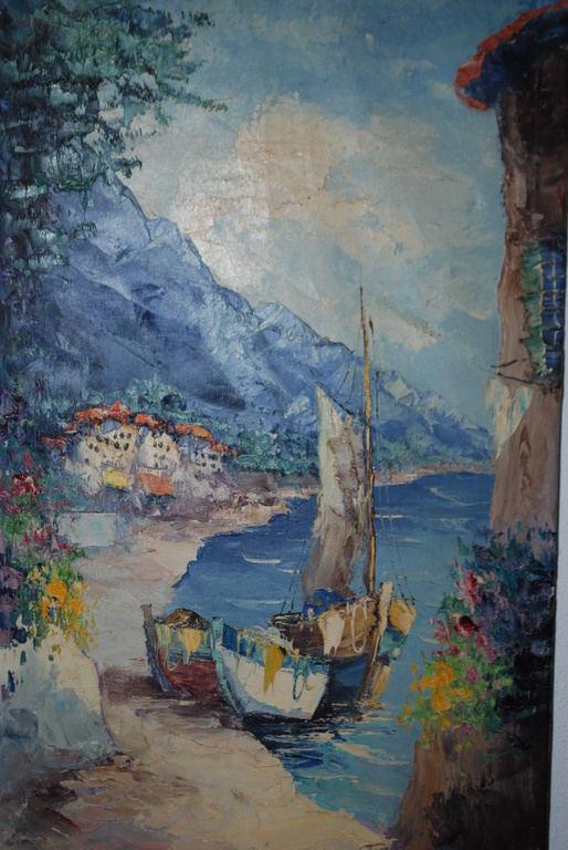 Camprio - Schilderij Italiaanse baai kopen? Bied vanaf 60!