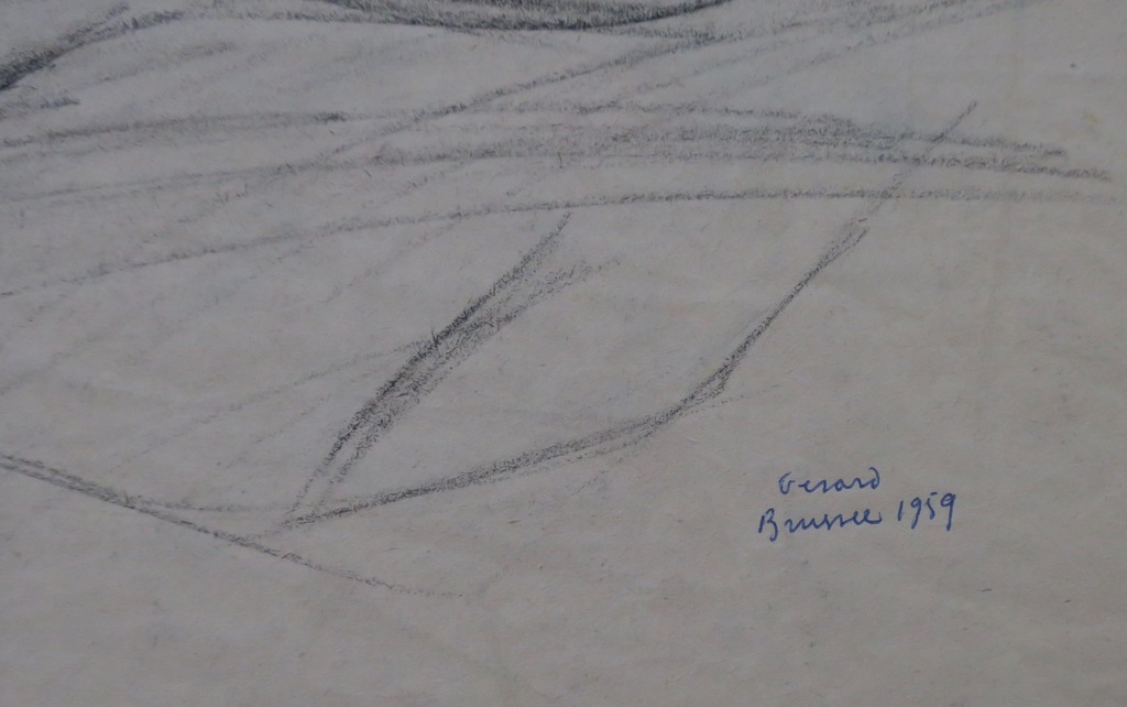 Gerard Brusse: Houtskool tekening, Liggend naakt kopen? Bied vanaf 1!