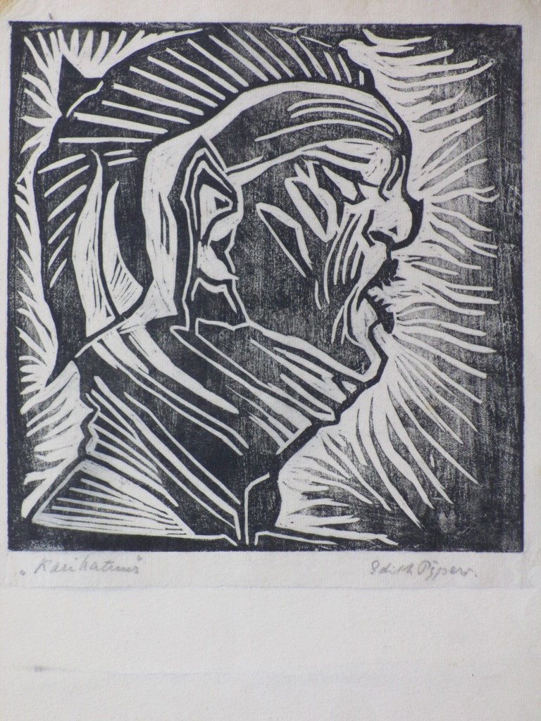 Edith Pijpers, Karikatuur, Houtsnede kopen? Bied vanaf 1!