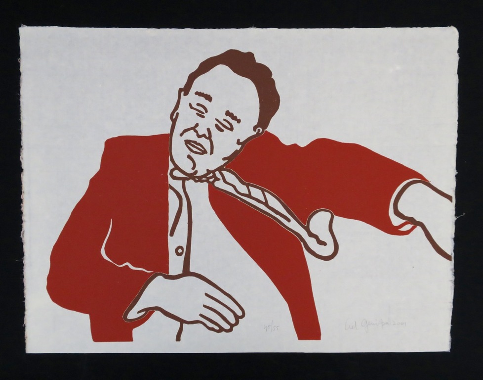 Ad Gerritsen: Lino op Japans papier, Slapende man kopen? Bied vanaf 1!