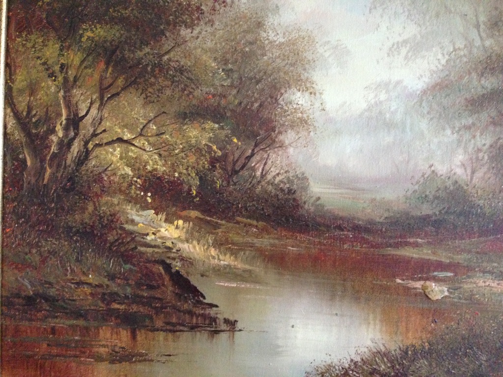 Vos - Bosgezicht met water - olieverf op doek kopen? Bied vanaf 25!