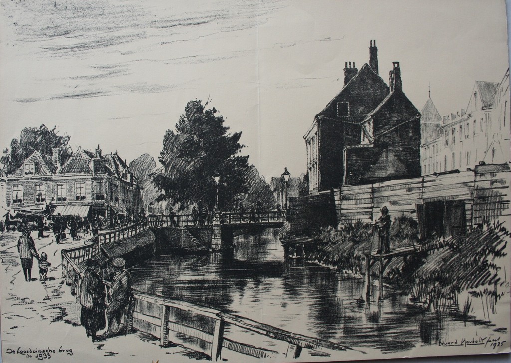 Eduard Houbolt, Vijf (van de 6) litho's naar verdwenen punten oud Den Haag. kopen? Bied vanaf 24!