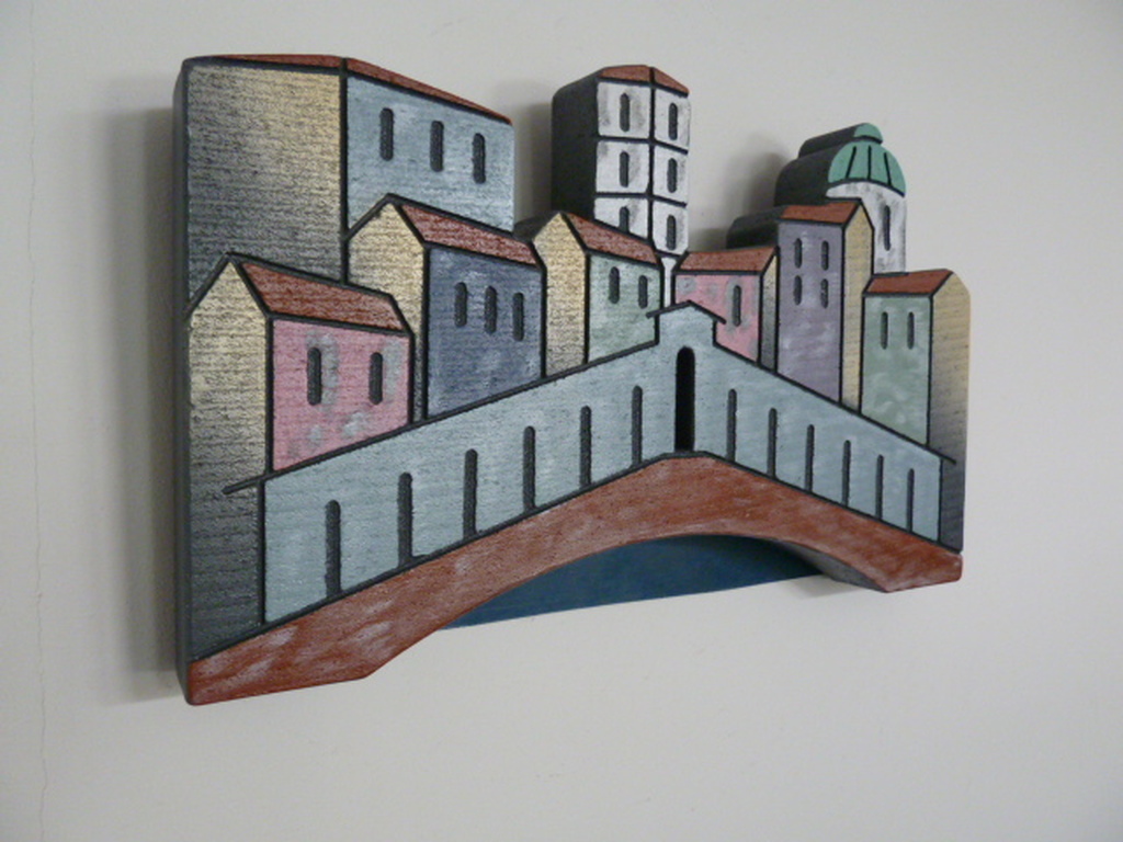 Stenen relief (staand of aan wand), Stads/dorpsgezicht Italy verkocht voor € 66!