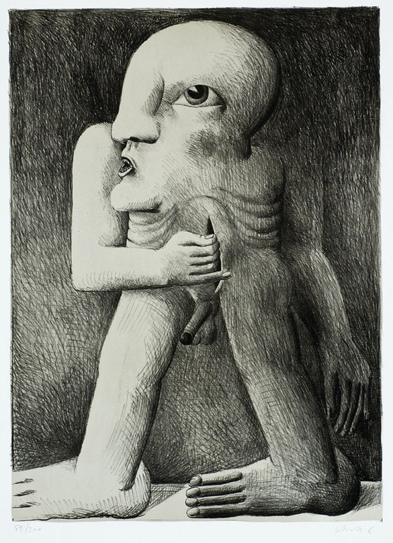 zwart/wit litho titel (mijn verzinsel: de naakte man) kopen? Bied vanaf 50!