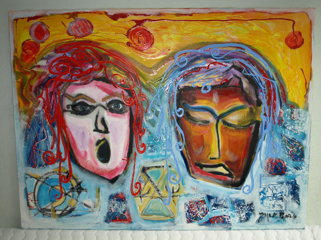 Jasper Banen – Acryl op canvas – Gesigneerd – 2009 – Groot – 120 x 90 cm vendu pour 250€ !