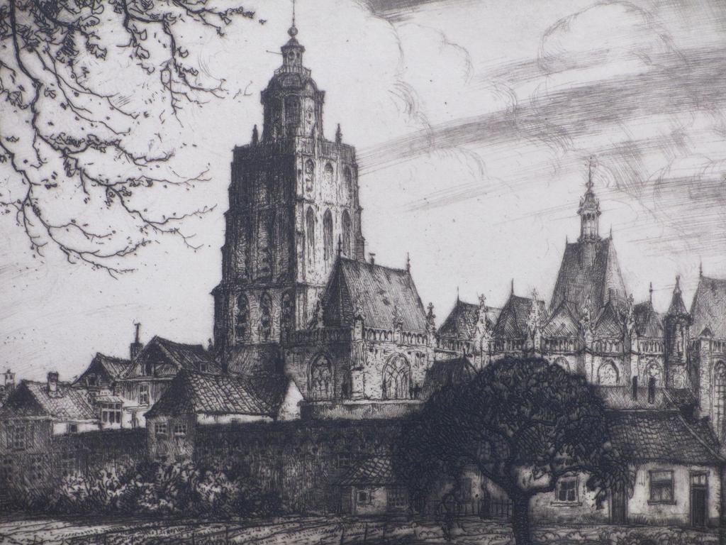 Jan Poortenaar, Gezicht op Zutphen, Ets kopen? Bied vanaf 1!