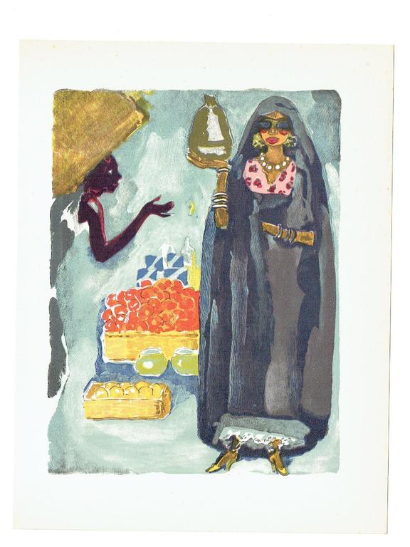 “L'adolescente et le portefaix” Originele houtgravure door Kees van Dongen 1955  kopen? Bied vanaf 20!