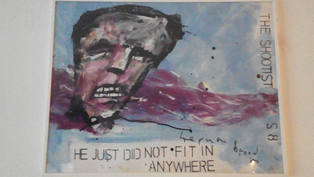 herman Brood , uniek schilderij in lijst genaamd,, the shootist ,, kopen? Bied vanaf 1500!