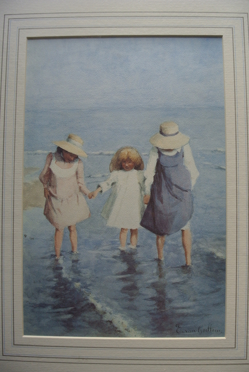 EDWARD VAN GOETHEM. 5 Aquarellen in passe-partout.-AAN HET WATER- Lithografie. kopen? Bied vanaf 75!