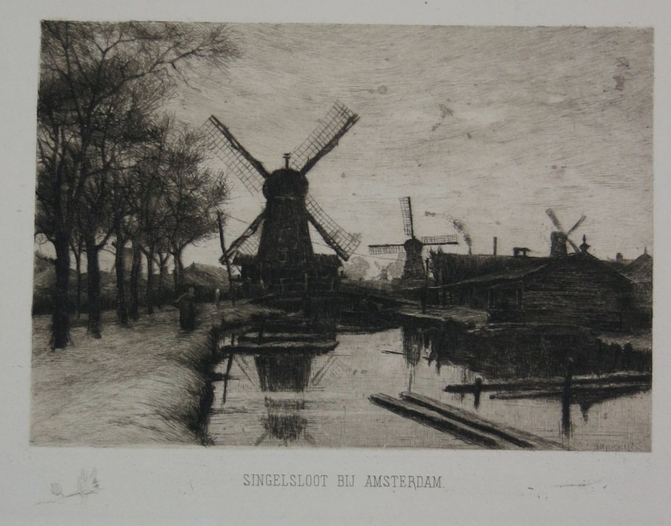 Jan Hillebrand Wijsmuller: Ets, Singelsloot bij Amsterdam kopen? Bied vanaf 1!