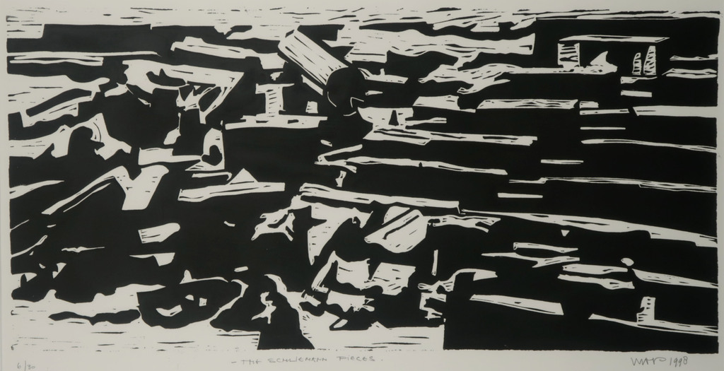 Hans Wap: Lino, The Schliemann pieces - Ingelijst verkocht voor € 40!