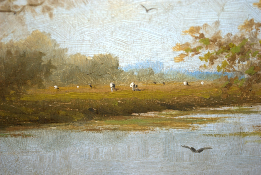 waterlandschap - olieverfschilderij verkocht voor € 65!