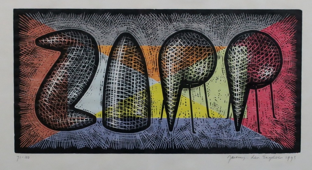 Jacomijn den Engelsen: Houtsnede, Zapp - Ingelijst kopen? Bied vanaf 1!