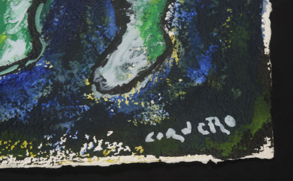 Horacio Cordero: Gouache op geschept papier, David en Goliath kopen? Bied vanaf 80!