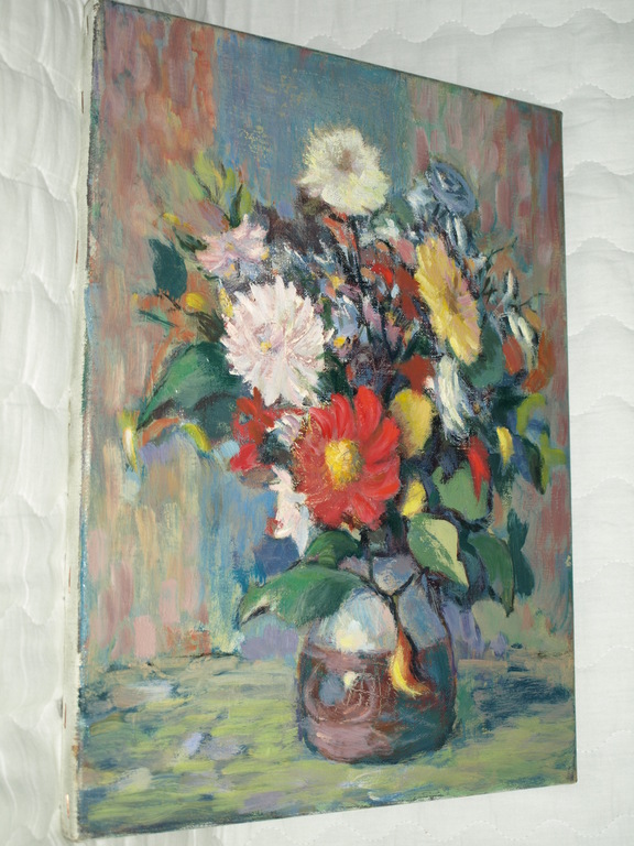 SIMON KOK – Olieverf –Vaas bloemen –Gesigneerd-*DAKA-AANBIEDING*  kopen? Bied vanaf 23!