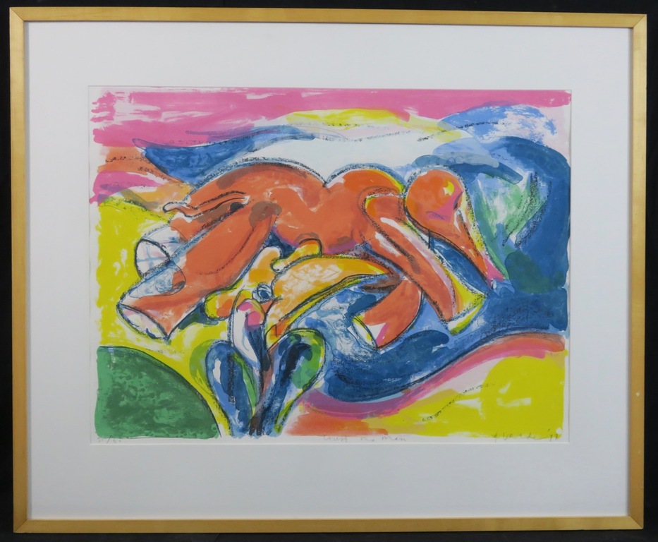 Anton Vrede: Litho, Trust no man - Ingelijst verkocht voor € 45!