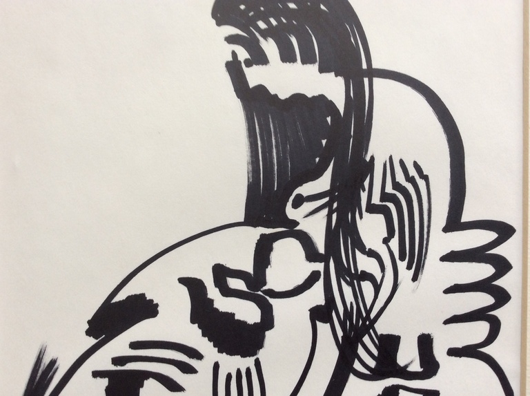 Jack Vissers - pentekening op papier 1990 kopen? Bied vanaf 20!