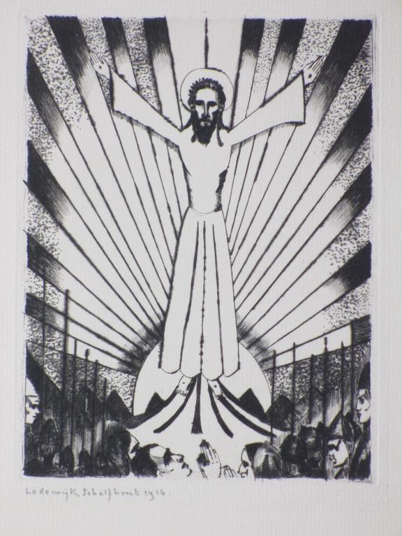 Lodewijk Schelfhout, De Gekruisigde, Ets verkocht voor € 60!