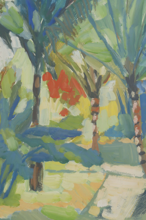 Henk Potters: Gouache, Hotel tuin Torarica - Ingelijst kopen? Bied vanaf 80!
