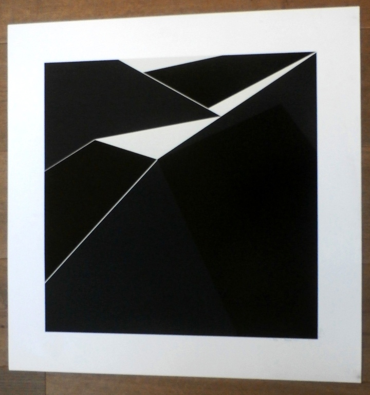 Marcel Verdren - Zeefdruk: geometrische compositie: Espace noir no. 2 kopen? Bied vanaf 150!