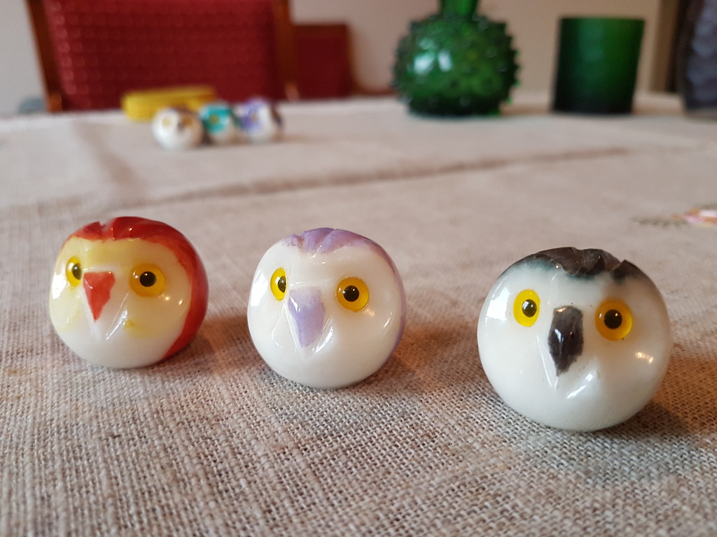 Lot alabaster uil set van 3 pz diameter 3 cm Alabastro Italiano set 23 Volterra  kopen? Bied vanaf 1!