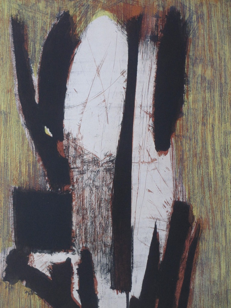 Onbekend, Abstracte compositie, Kleurets kopen? Bied vanaf 1!