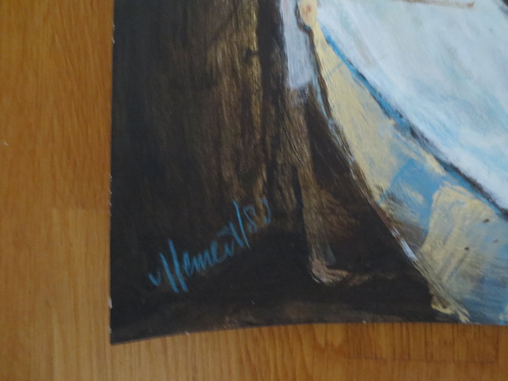 HEMERT EVERT VAN - signeerde gouache/aquarel - the old unicorn- 1980 kopen? Bied vanaf 90!