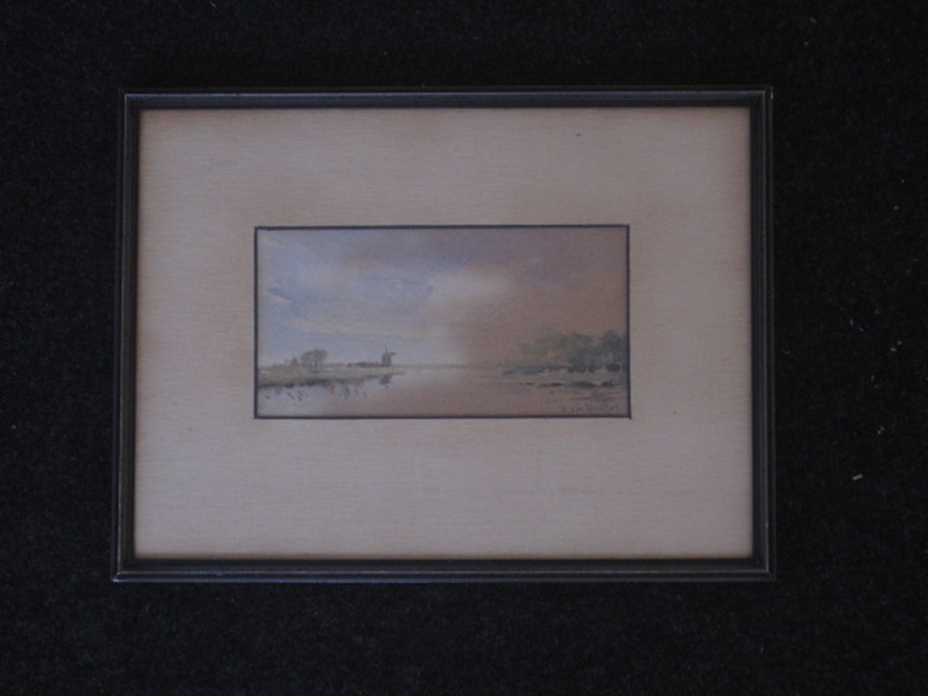 Frans de Nocker 1884-1955 aquarel Hollands riviergezicht gesigneerd  kopen? Bied vanaf 1!