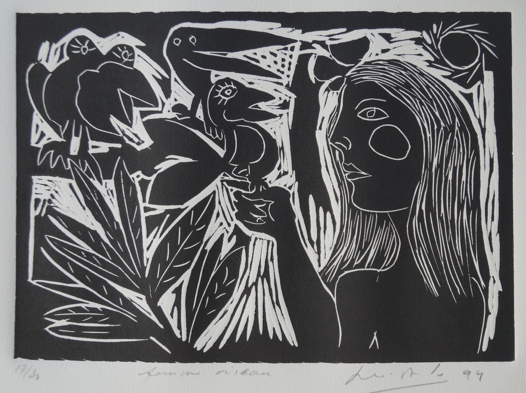 John Lie a Fo - femme oiseau - gesigneerde zeefdruk - 30 ex. - 1994 kopen? Bied vanaf 1!