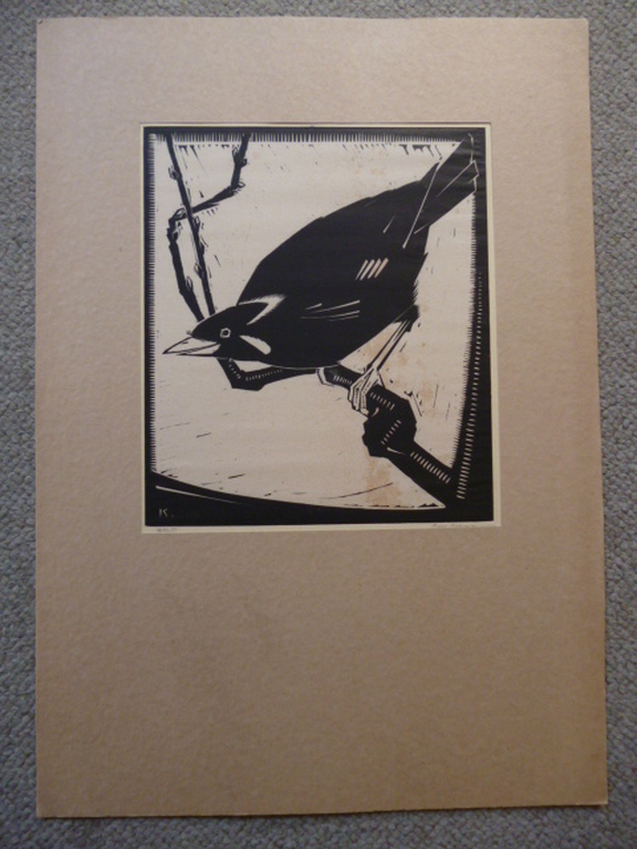 Kees Koeman - houtsnede - Beo kopen? Bied vanaf 50!