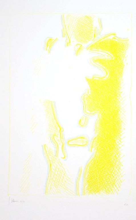 Jaap Hillenius: Kleurenlitho. Compositie met geel kopen? Bied vanaf 35!