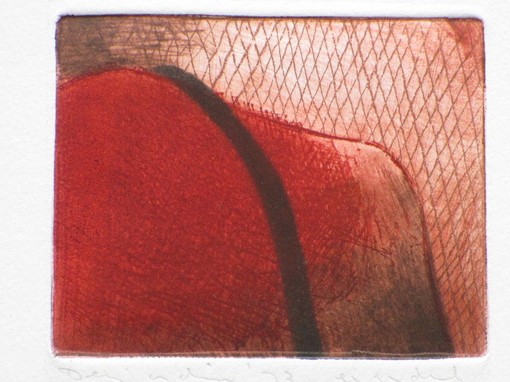 Dave Desjardine, Compositie in rood, Kleurets verkocht voor € 35!