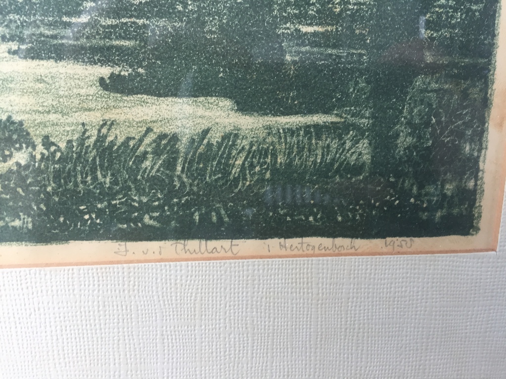 Jan van de Thillart - Handdruk litho 4/35 (45 x 33 cm) 1958 - Maaslandschap kopen? Bied vanaf 1!