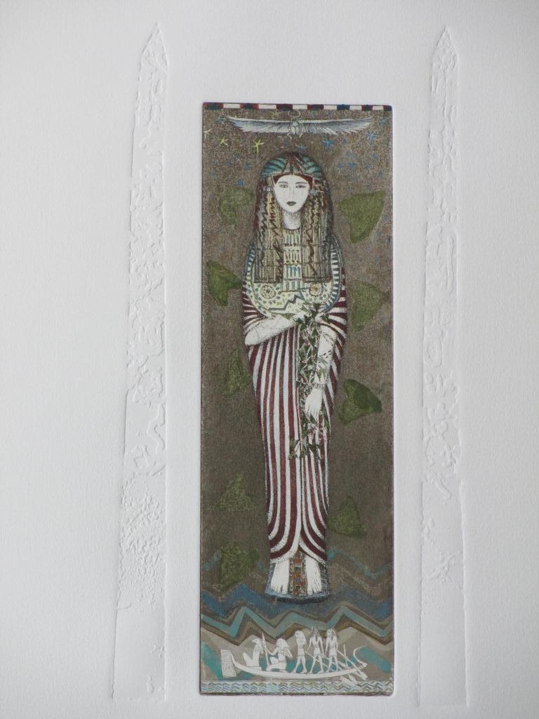 Gea Karhof, Isis, Kleurets in reliëf verkocht voor € 50!