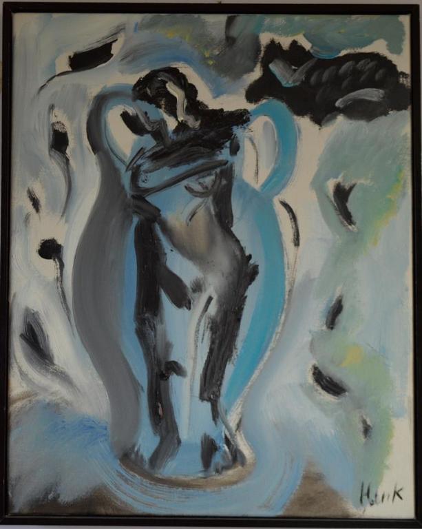 Henk Eikenaar (Empel 1945-   Vrouw-in-vaas ( 2001, olie/doek ) 50x40 ingelijst kopen? Bied vanaf 65!