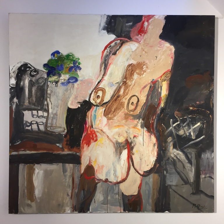 ANTON MARTINEAU Dikke olieverf op doek  Titel:Verse bloemen voor de dame kopen? Bied vanaf 999!