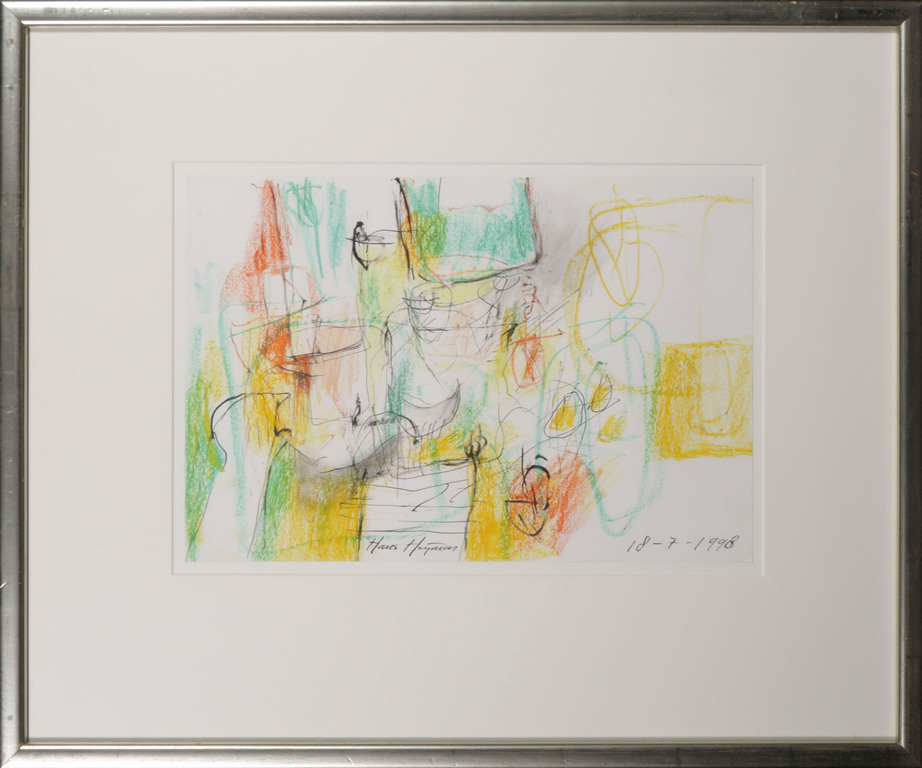 Hans Heijman: Krijt- en potloodtekening, Z.T. - Ingelijst verkocht voor € 70!