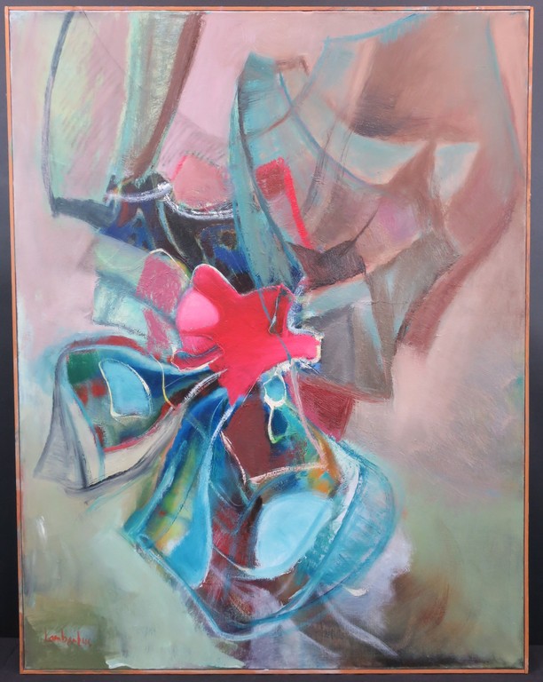 Lambertus de Jong: Olieverf op doek, Zonder titel - Ingelijst (groot) verkocht voor € 80!