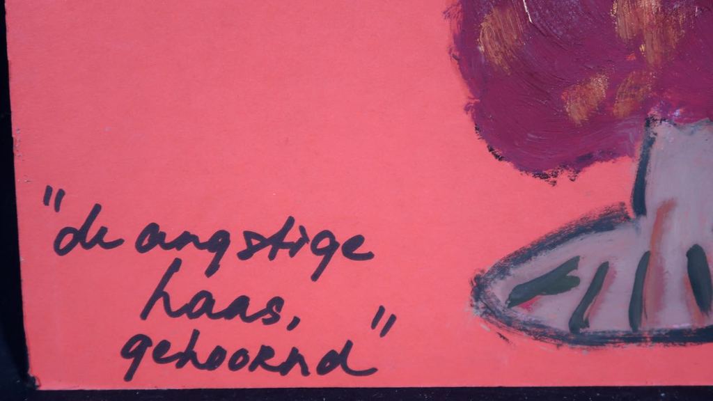 Meertje Kaal: Olieverf op karton, De angstige haas, gehoornd kopen? Bied vanaf 1!