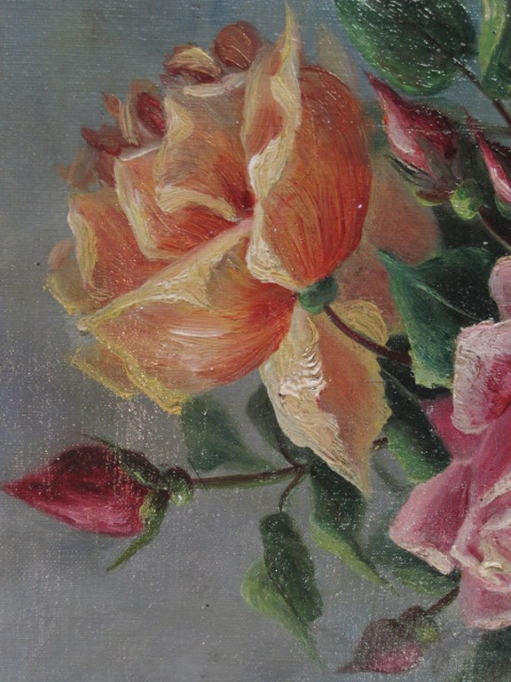 M.Tombu 1897-1996 olieverf "rozen in vaas" stilleven ca, 1930 kopen? Bied vanaf 1!