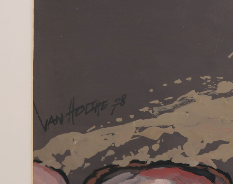 Jan van Holthe: Acryl op papier, Merde 28 kopen? Bied vanaf 1!