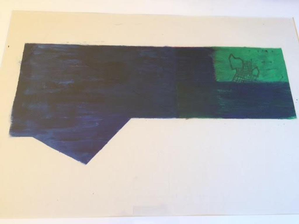 Hans van der Linde  Olieverf op papier Titel Verdronken land  Ingelijst kopen? Bied vanaf 34!