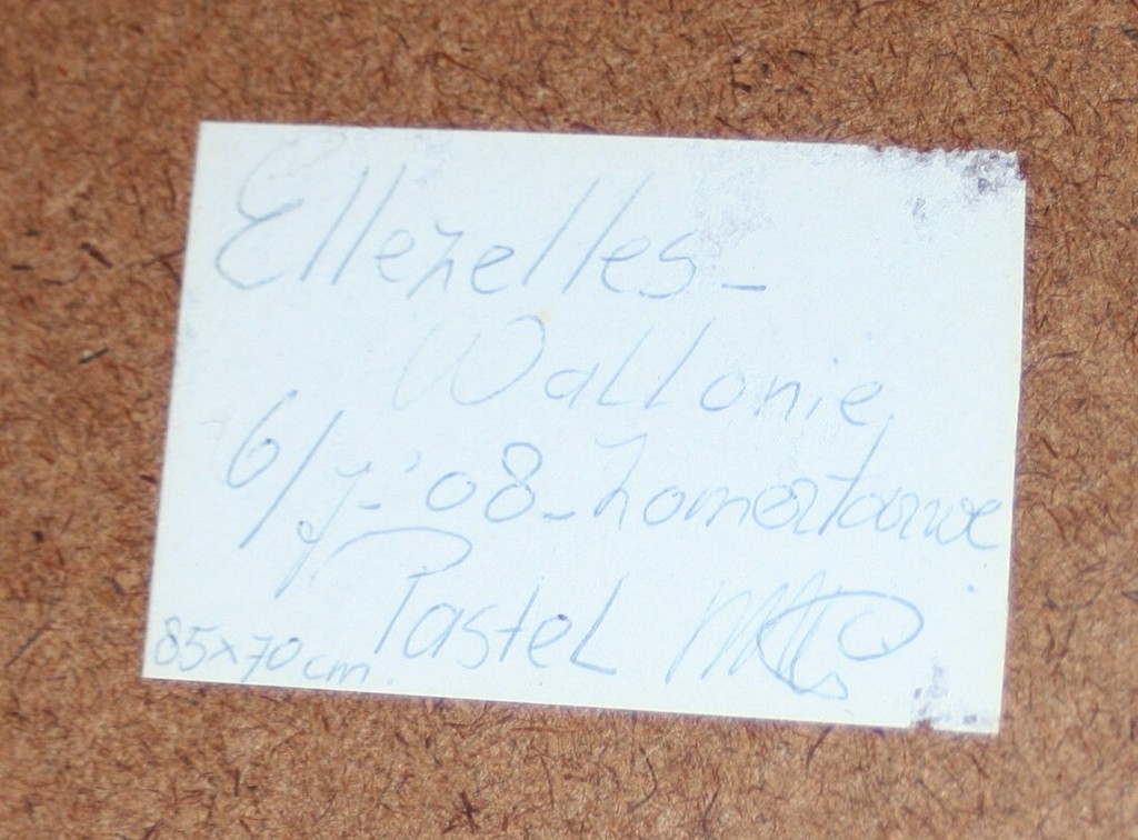 Monique Polak - pastel - Ellezelles-Wallonie zomertarwe - gesigneerd kopen? Bied vanaf 40!