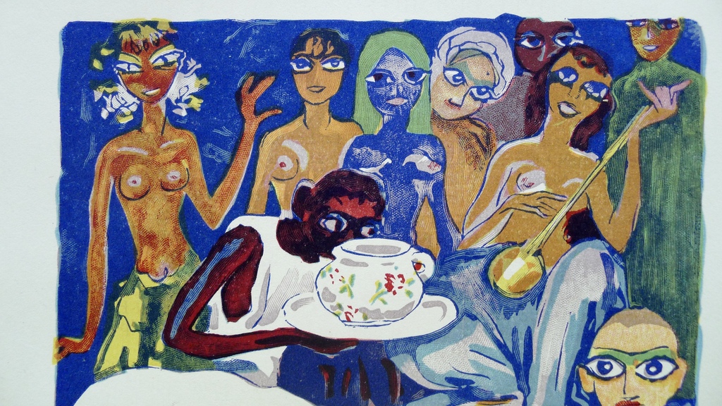 Kees van Dongen,Houtgravure ,''Le réveil d'Aboul-Hassan,gravure uit 1001 nacht. kopen? Bied vanaf 15!