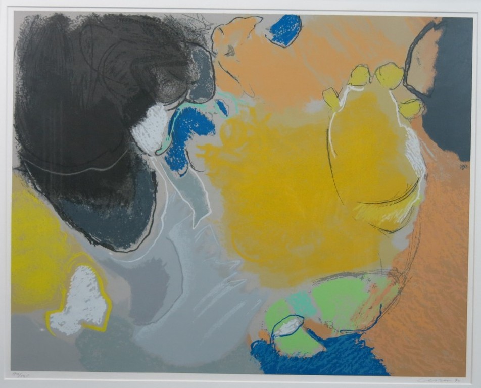 Henk van Vessem: Zeefdruk, Zonder titel - Ingelijst (groot) verkocht voor € 35!