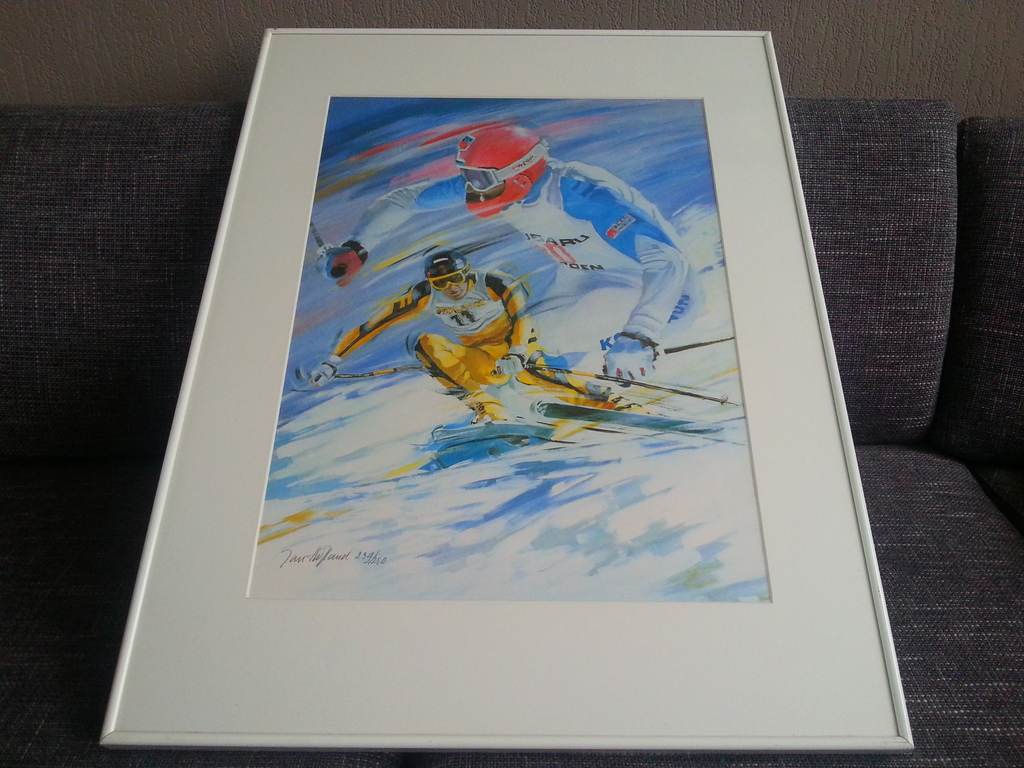 Litho: Jan Hofland. (Skiers) kopen? Bied vanaf 25!