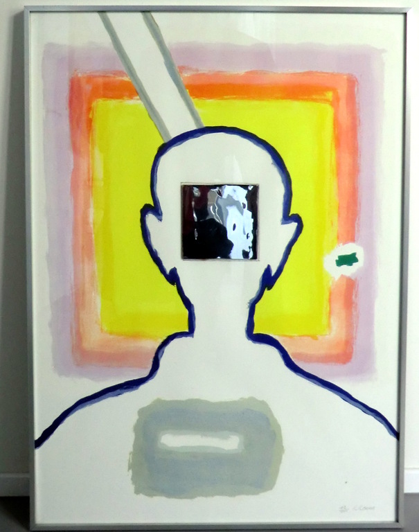 Kleurenlitho Titel : Zelfportret in tegenlicht   1991 kopen? Bied vanaf 700!