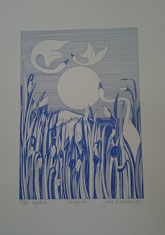 Juul Kortekaas, zeefdruk, Lentegroet kopen? Bied vanaf 20!